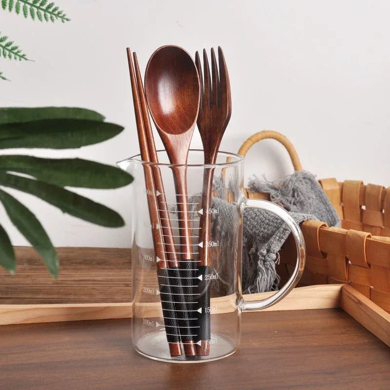 Spoon Fork Chopsticks Portable Cutlery Wooden Cutlery Set Travel